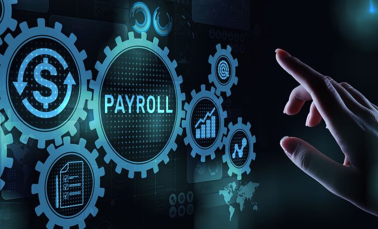 payroll business finance concept on virtual screen.